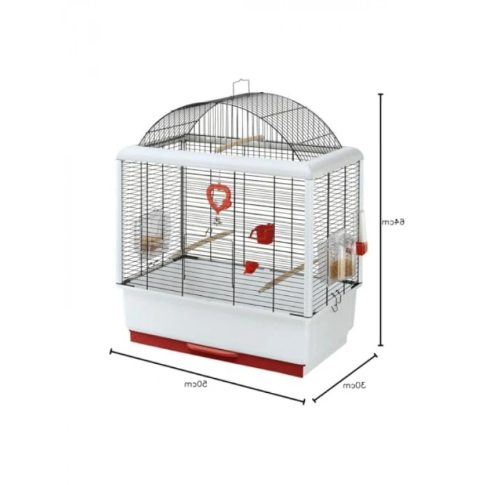 50x30x64 cm Boyutlarında Kuş Kafesi ve Aksesuar Seti