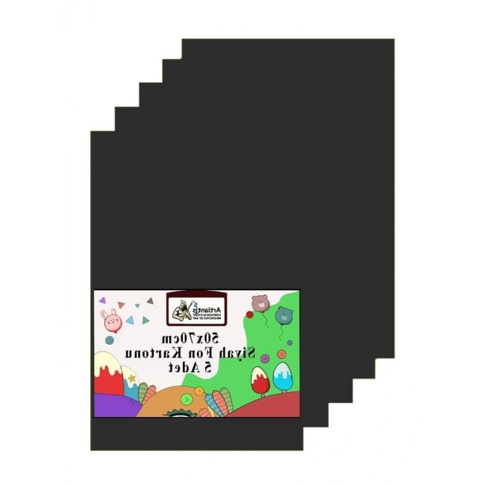 50x70 cm Renkli Fon Kartonu, 120 gr, 5 Adet Set