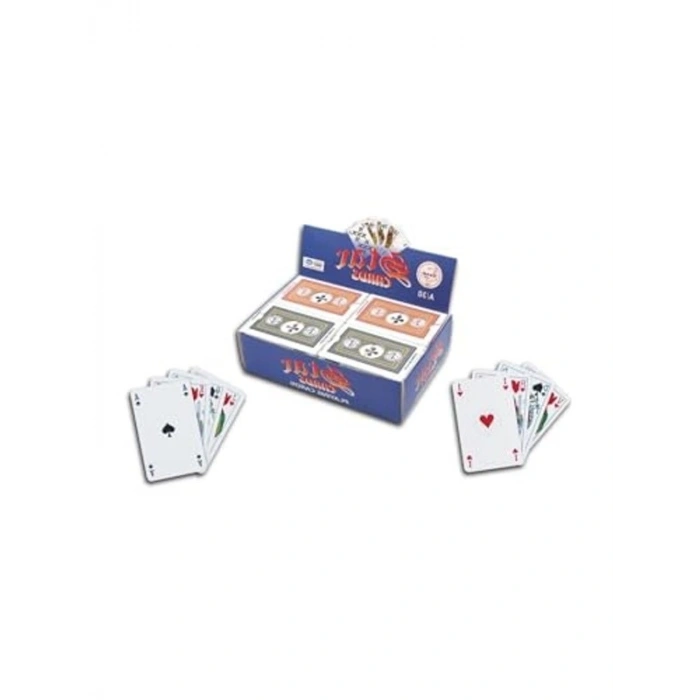 52 Kartlı Pişti Oyun Kağıdı Seti, Mavi ve Kırmızı Renk