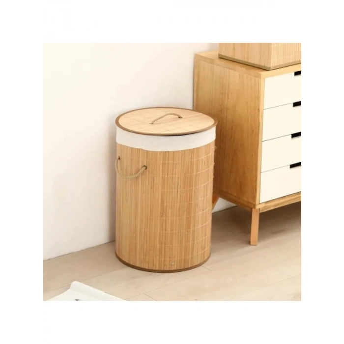 55 Litre Kapasiteli Katlanır Yuvarlak Çamaşır Sepeti