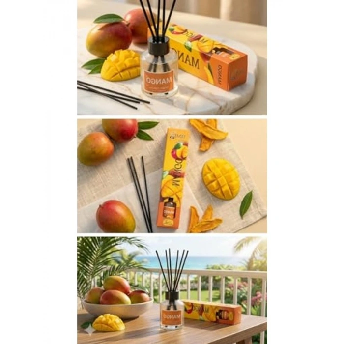 55 ml Mango Oda Kokusu, Dekoratif Cam Şişede Uzun Süreli Koku