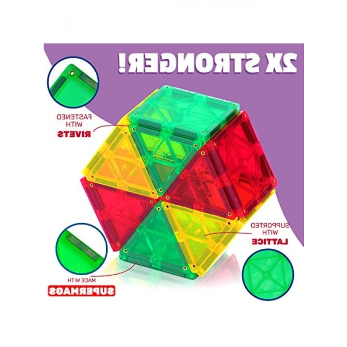 55 Parça Manyetik Blok Tren Seti, Dayanıklı ve Eğitici STEM Oyuncağı