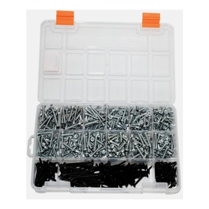 555 Adet 16 Çeşit Matkap Uçlu Vida Seti