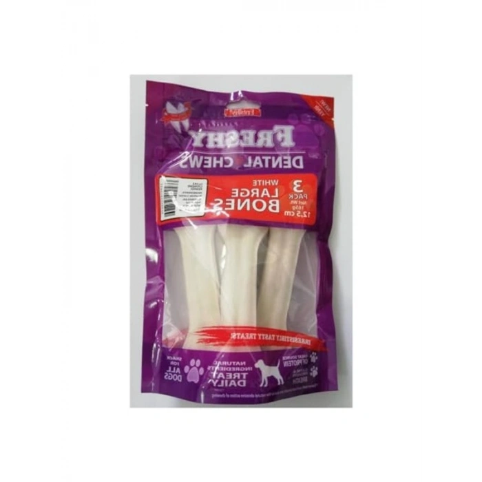 55Gr 3 Adet Beyaz Press Deri Köpek Çiğneme Kemiği