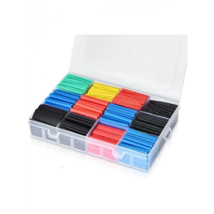 560 Parça Isıyla Daralan Makaron Seti - Renkli ve Farklı Çaplarda