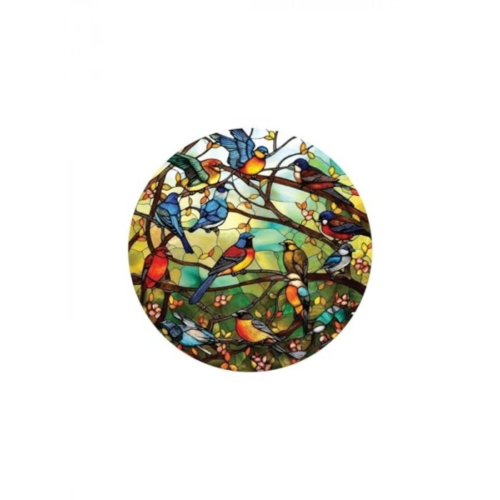 570 Parça Vitray Orman Temalı Round Puzzle, Eğlenceli Oyun