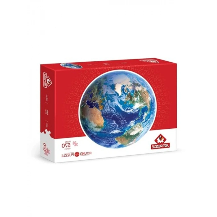 570 Parçalı Dünya Temalı Round Puzzle Seti