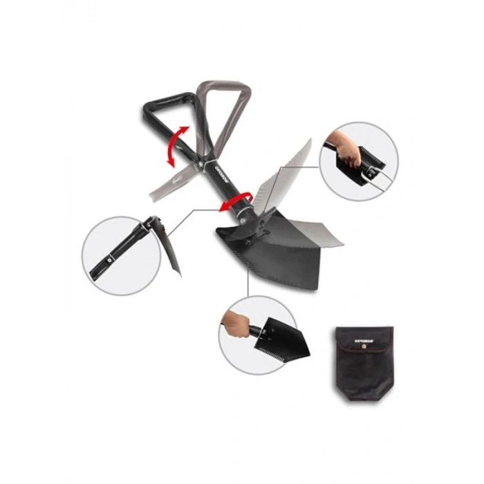 570mm Katlanabilir Çok Amaçlı Profesyonel Kamp Küreği, Pratik Taşıma