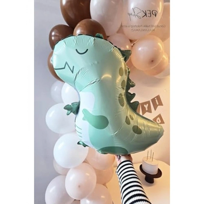 59x49 cm Ölçülerinde Retro Yeşil Dinozor Folyo Balon
