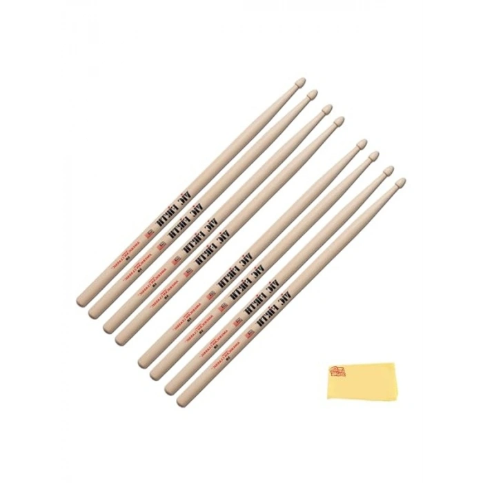 5B Ahşap Tip Drumsticks, 4 Çift Değerli Paket