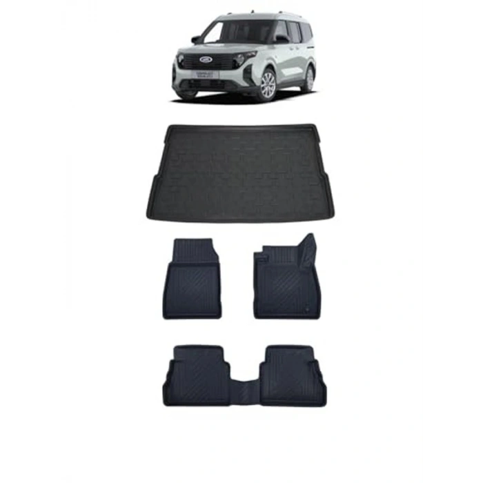 5D Premium Ekstra Havuzlu Paspas ve Bagaj Havuzu Seti, Ford Courier 2025
