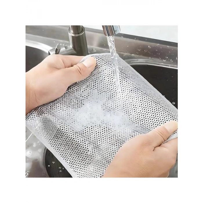 5’li Çizilmez Naylon Tel Bulaşık Bezi Seti