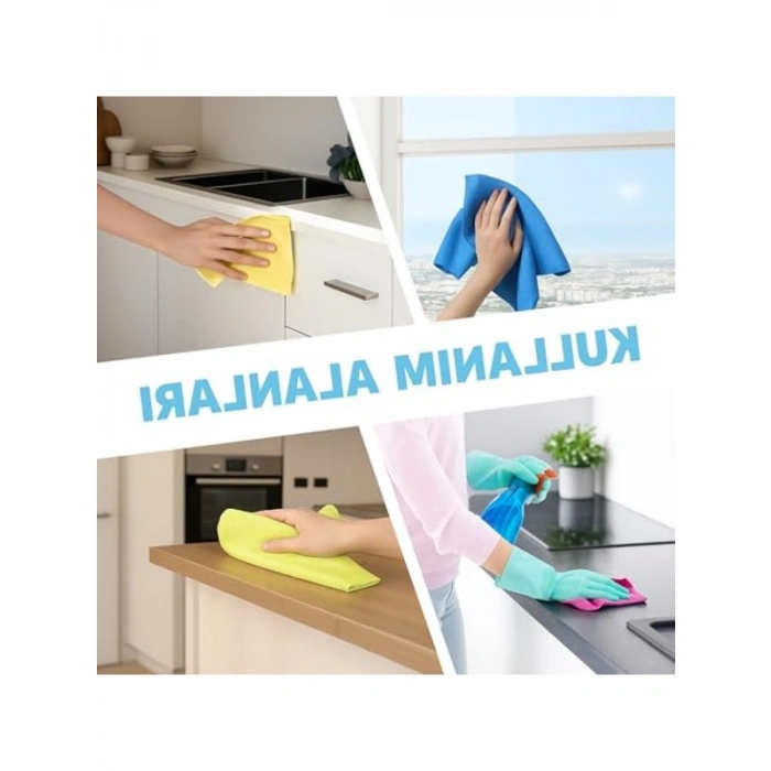 5’li Set Mikrofiber Temizlik Bezi, Ultra Emici ve Yumuşak