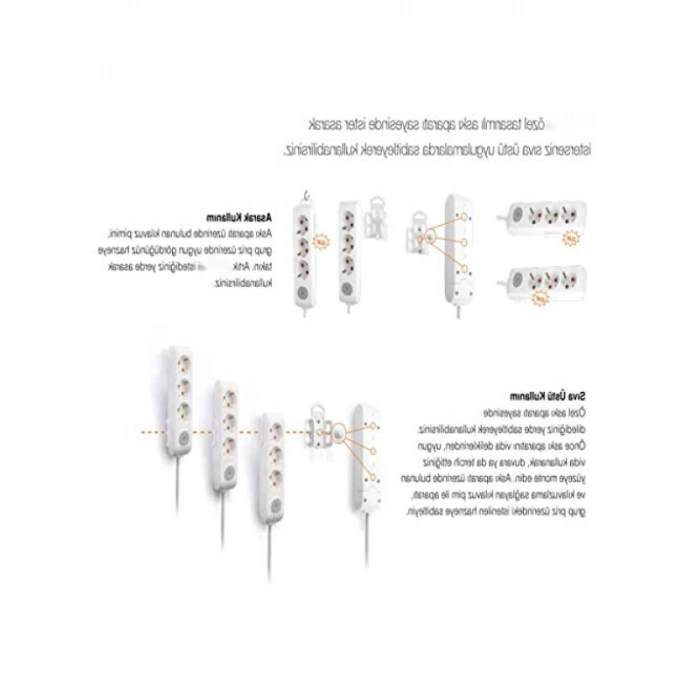 5li Topraklı Priz, Klemensli, Çocuk Korumalı, Siyah