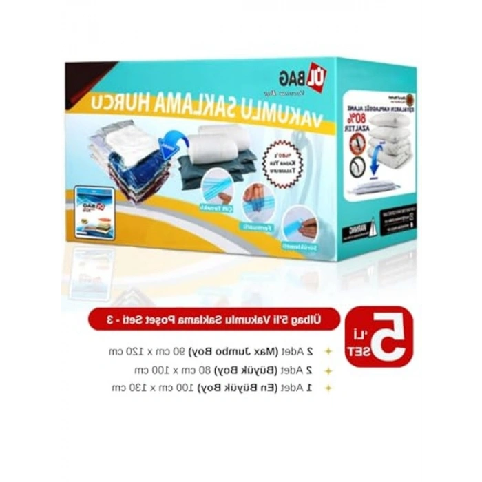 5’li Vakumlu Saklama Hurç Seti, Jumbo Boyutlar