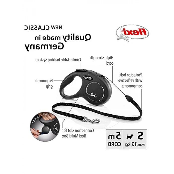 5MT İpli Siyah Tasma, S Beden, Konforlu ve Kullanışlı