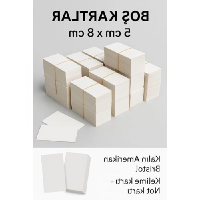 5x8 cm Boş Kartlar - 300 gr Amerikan Bristol, 50 Adet