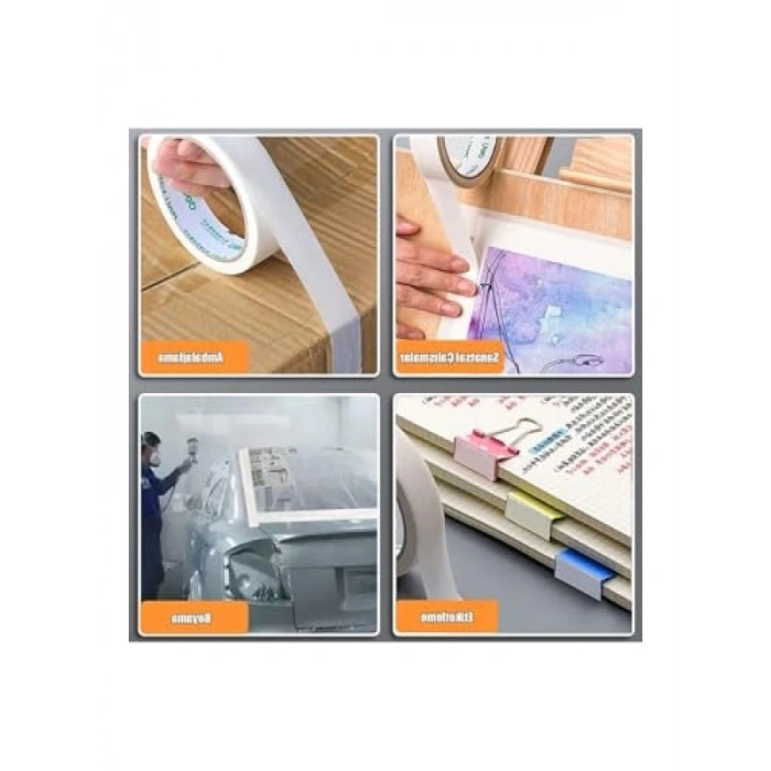 6 Adet 18mm X 25 Metre Kağıt Maskeleme Bandı
