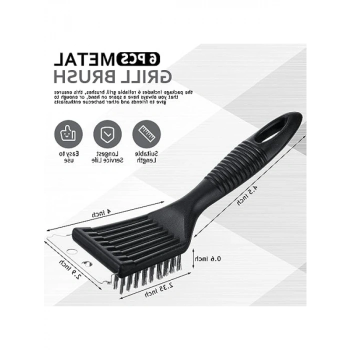 6 Adet 8 İnç Paslanmaz Çelik Tel Izgara Temizleme Fırçası