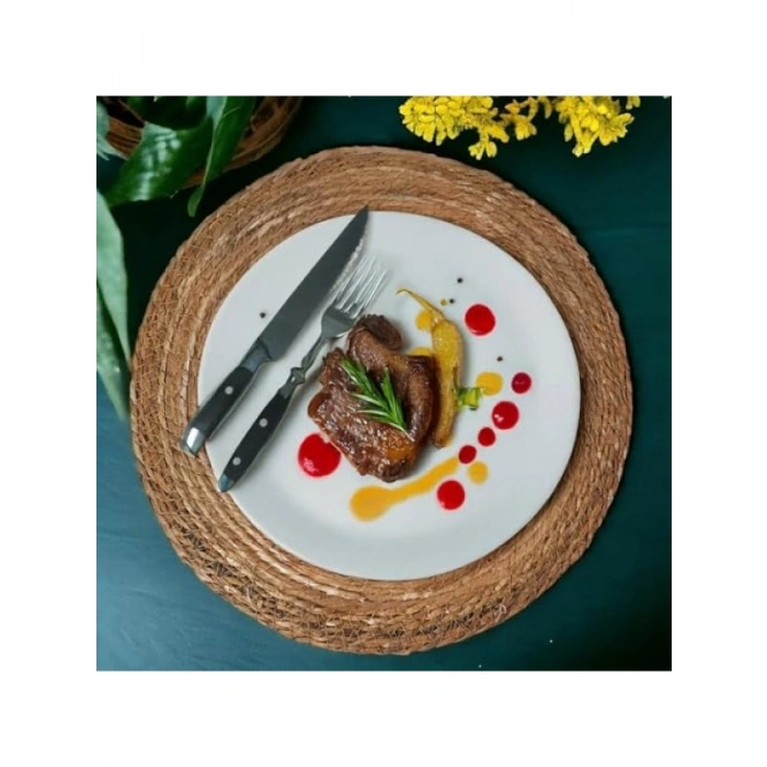 6 Adet Bambu Hasır Supla Seti, Şık Sofra Dekorasyonu için 30 Cm