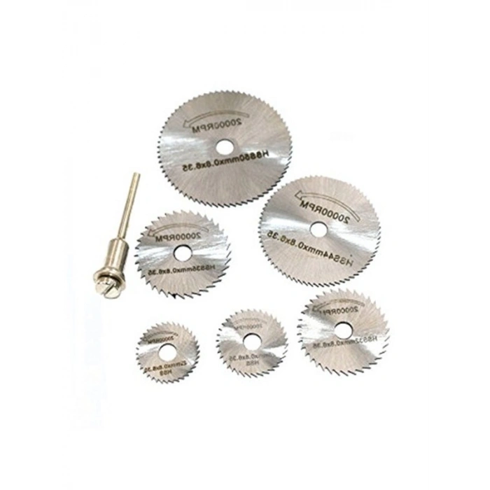 6 Adet Daire Testere Bıçağı Seti, 3.2 mm Çubuklu, Ahşap ve Metal İçin Kesme Diskleri