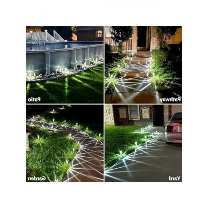 6 Adet Güneş Enerjili Kristal Elmas Görünümlü Bahçe Aydınlatması