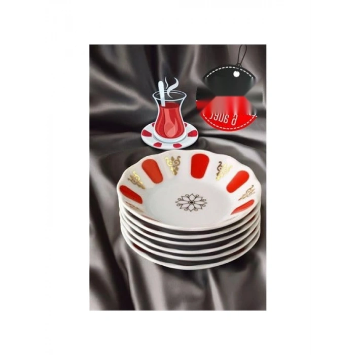 6 Adet Melamin Çay Tabağı Seti