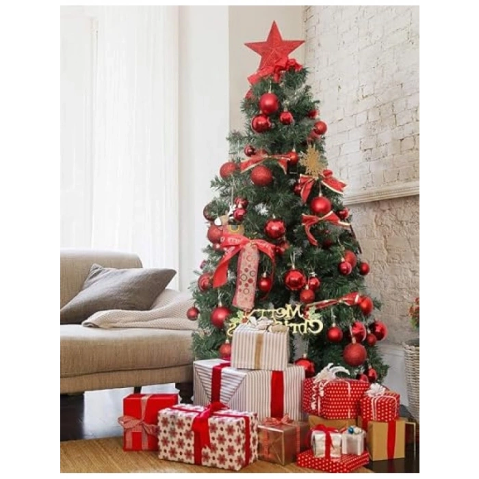 6 Adet Mini Yılbaşı Ağacı Süsü - Noel Baba Temalı