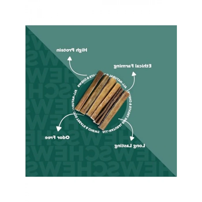 6 İnç Kalın Standart Bully Sticks, Lezzetli ve Uzun Süreli Ödül