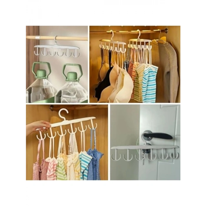 6 Kancalı Yer Tasarruflu Plastik Dolap İçi Düzenleyici