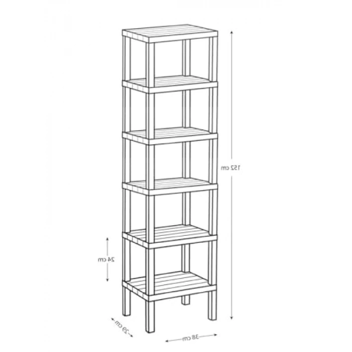 6 Katlı Çok Amaçlı Plastik Düzenleyici Raf, Siyah