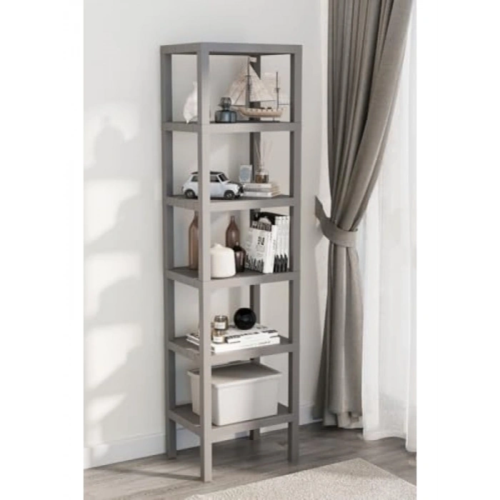 6 Katlı Plastik Banyo ve Mutfak Rafı - Gri