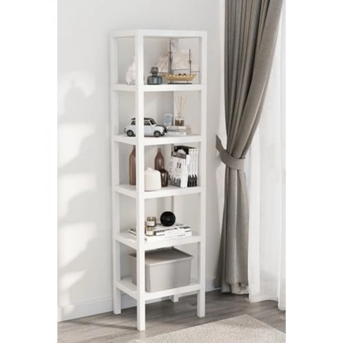 6 Katlı Plastik Beyaz Banyo Mutfak Rafı