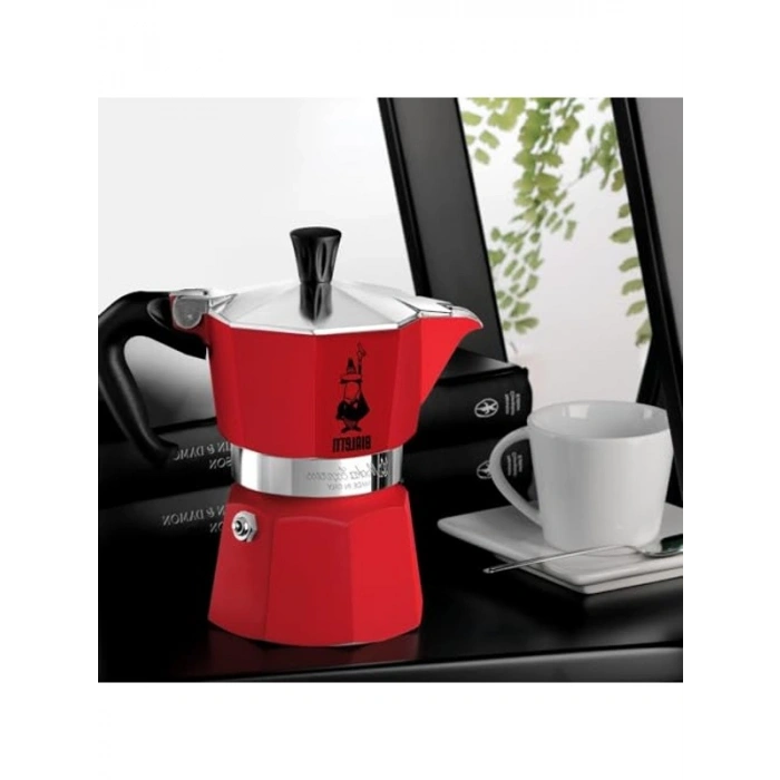 6 Kişilik Espresso Kahve Pişiricisi, Kırmızı Renkli Tasarım