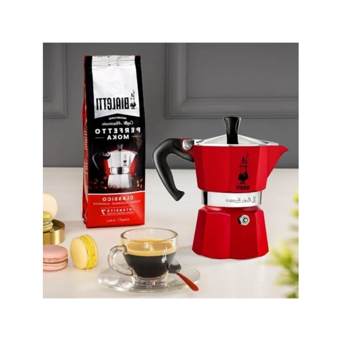 6 Kişilik Espresso Kahve Pişiricisi, Kırmızı Renkli Tasarım