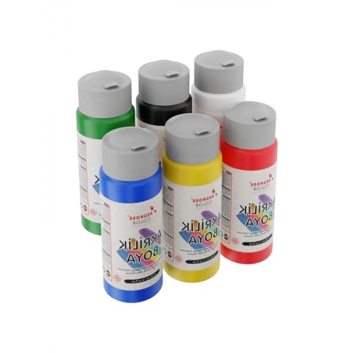 6lı Ana Renkler Akrilik Boya Seti (6x60ml)