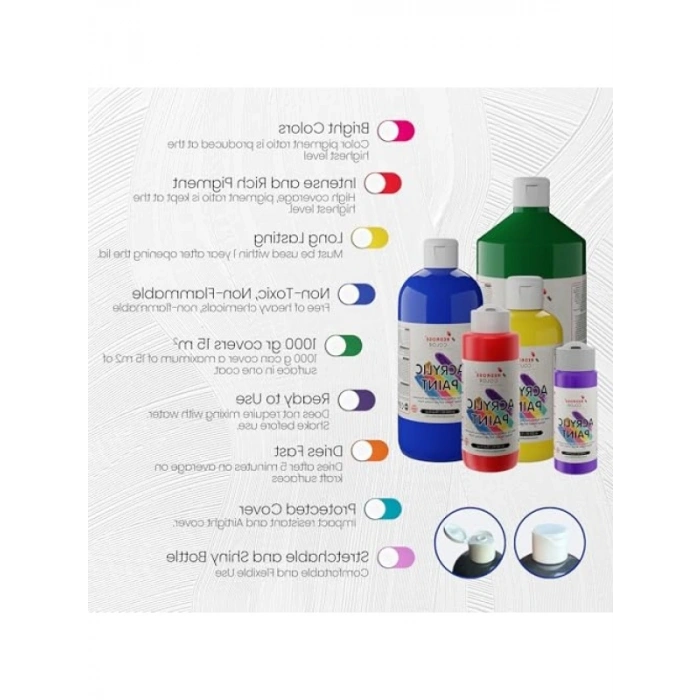 6lı Ana Renkler Parmak Boyası Seti, 500gr