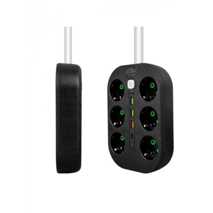 6lı Anahtarlı Akım Korumalı Priz - 1.5 Metre Kablo