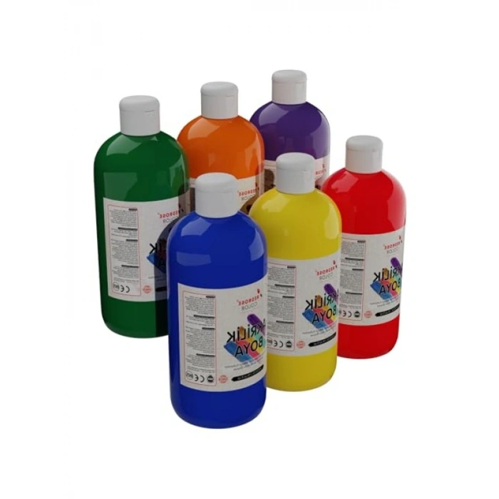 6lı Ara Renkler Akrilik Boya Seti, 500gr
