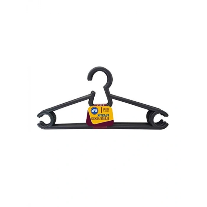 6lı Asorti Plastik Elbise Askısı