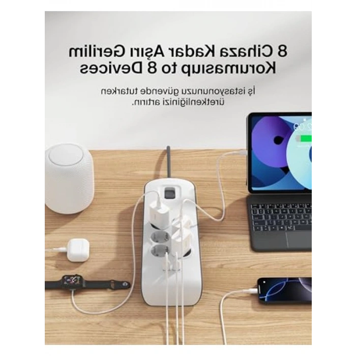 6lı Çoklu Priz, Güvenli Kullanım için Tasarlandı