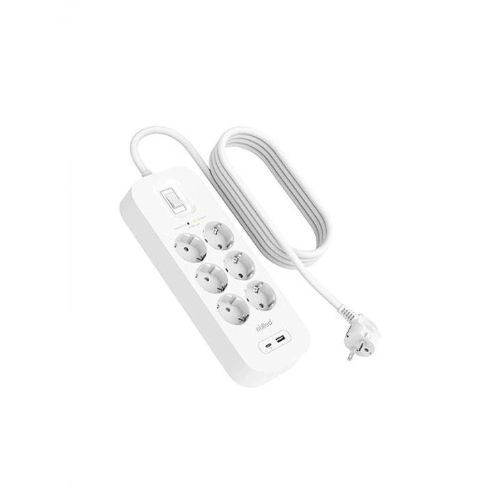 6lı Çoklu Priz, Yüksek Gerilim Koruması, 2 m Güç Kablosu
