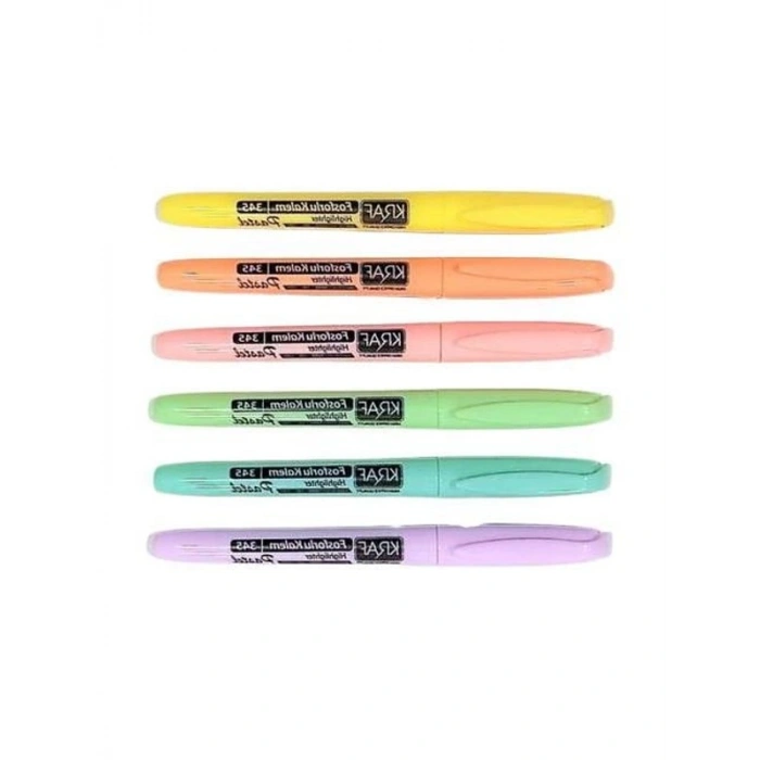 6lı Fosforlu Pastel Renk Kalem Seti