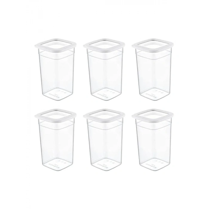 6lı Kare Saklama Kabı Seti - 1440 ml Kapasite