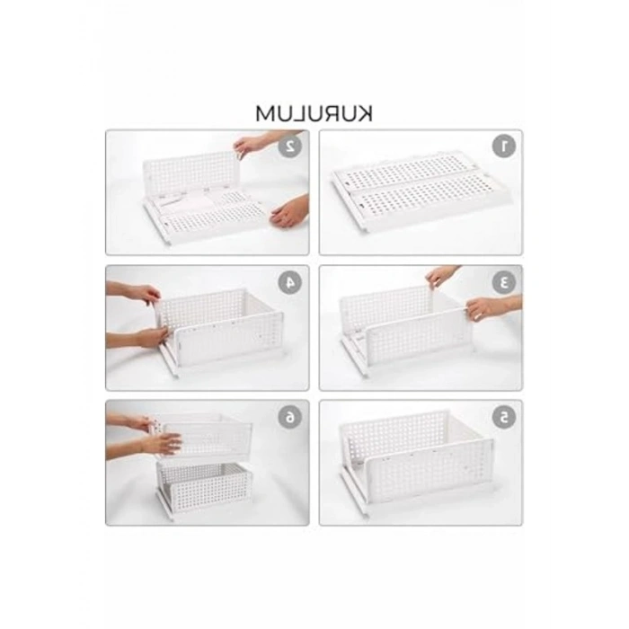 6lı Kayar Raf Elbise Organizeri, Mutfak ve Banyo için