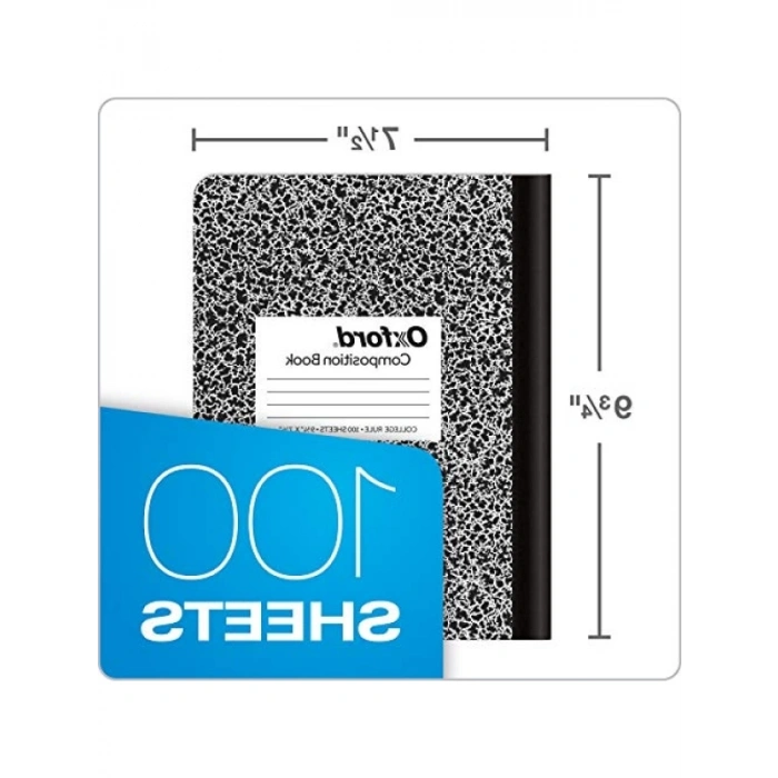 6lı Kompozisyon Not Defteri, 100 Yaprak, Siyah