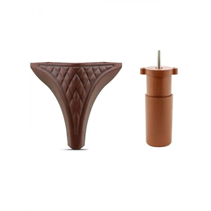 6lı Mobilya Destek Ayağı Seti - 15 cm, Kahverengi