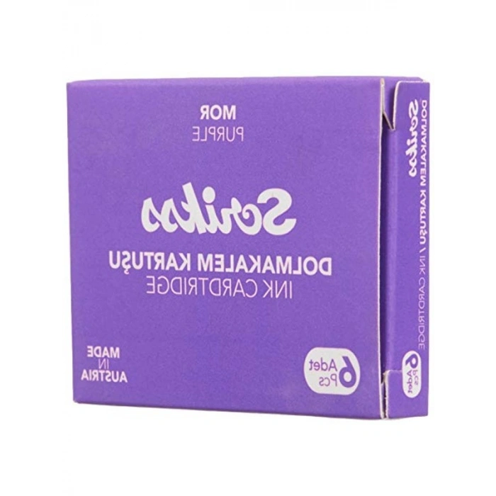 6lı Paket Mor Dolma Kalem Kartuşu, Kaliteli Yazım İçin