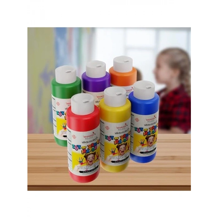 6lı Parmak Boyası Seti, Renkli Eğlence için 120ml