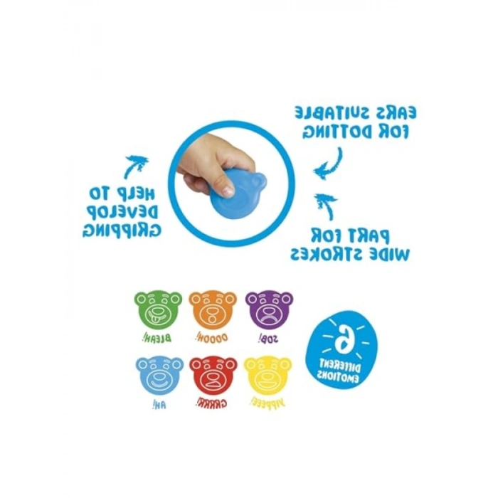 6lı Renkli Teddy Bebek Crayons - 1 Yaş ve Üzeri